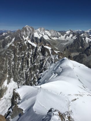 Die letzten Meter auf den Gipfel der Aiguille du Midi